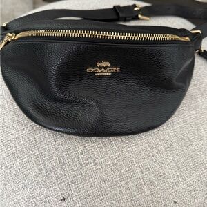 Coach Black Leather Belt Bag